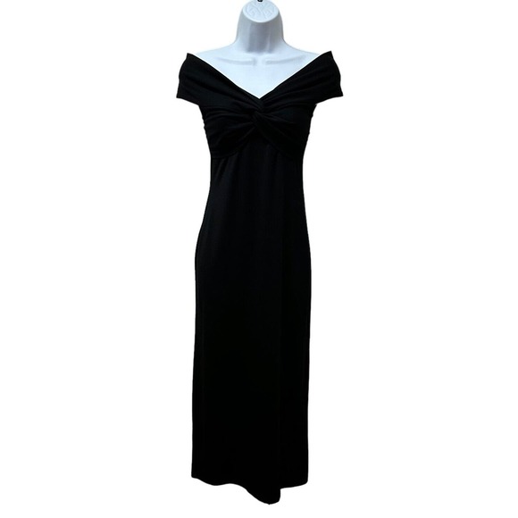 Reformation Black off Shoulder Toulon Knit Dress Bodycon Sexy Stretchy XS NEW‎ - Picture 2 of 13